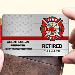 Personalized EMS/EMT/Paramedic/Firefighter Custom LOGO, Department & Name Aluminum Wallet Card